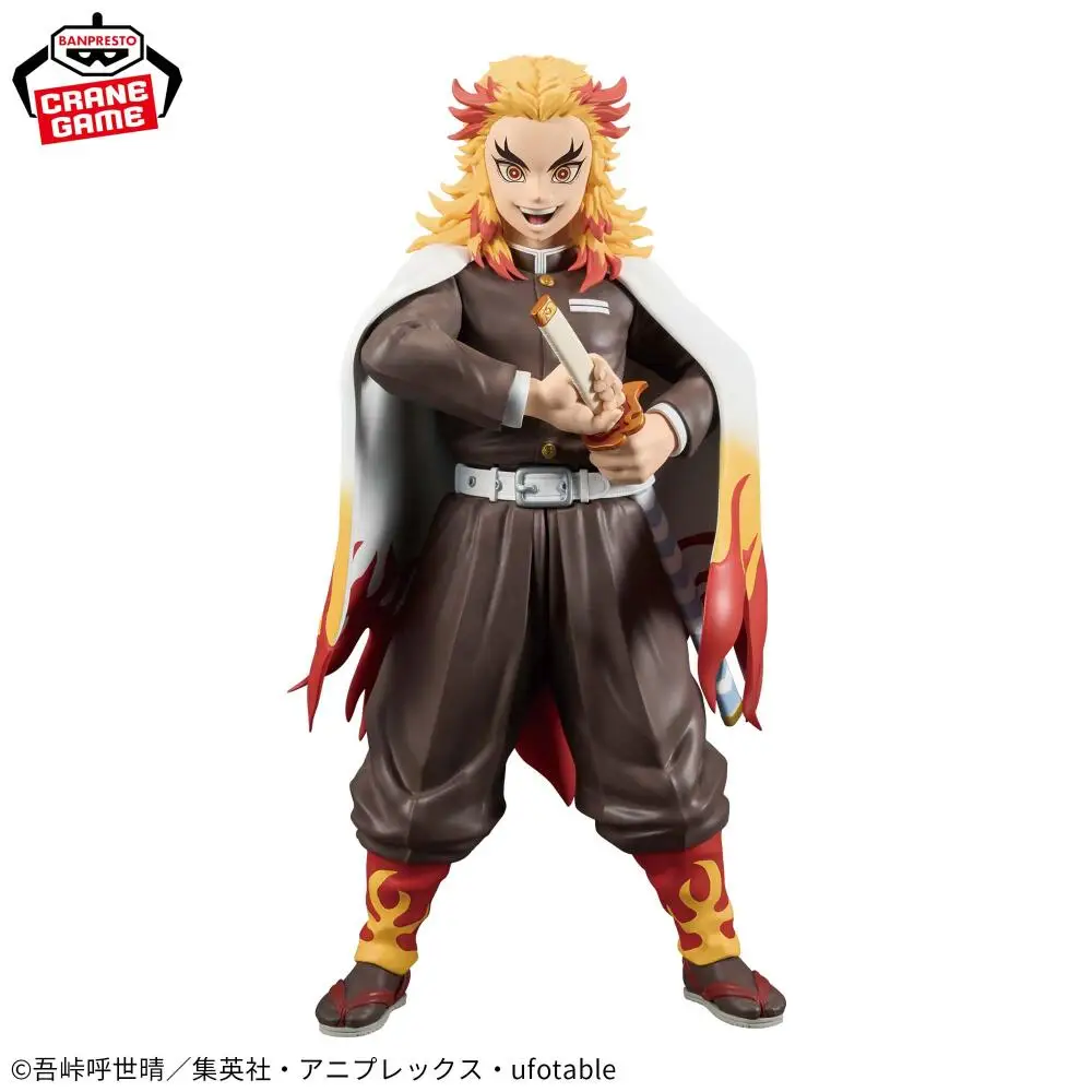 Oficialmente licenciado BANPRESTO Grandista Rengoku Kyojuro Figura Anime Modelo Demon Slayer Brinquedo de figura genuína