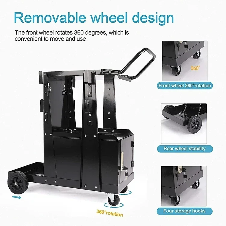 Electric welding trolley two-protection welding car gas shielded welding special mobile hand-pulled car auto repair tool