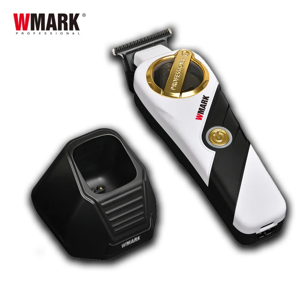 WMARK NG-9213W with Base Magnetic Levitation 9000RPM Motor Professional Cordless Hair Clipper Engraving Barber Shears DLC Blade
