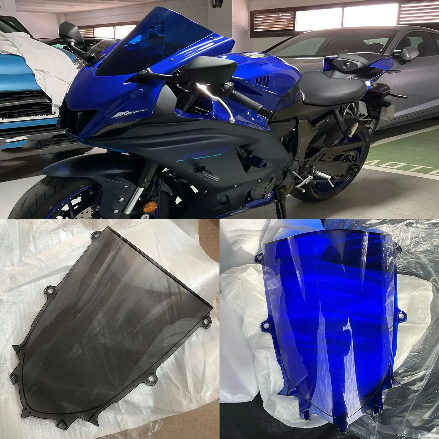 

For Yamaha YZF-R6 R7 2017 2018 -2021 2022 2023 2024 YZFR7 YZF-R7 R6 Double Bubble Windscreen Screen Windshield Wind Deflectors