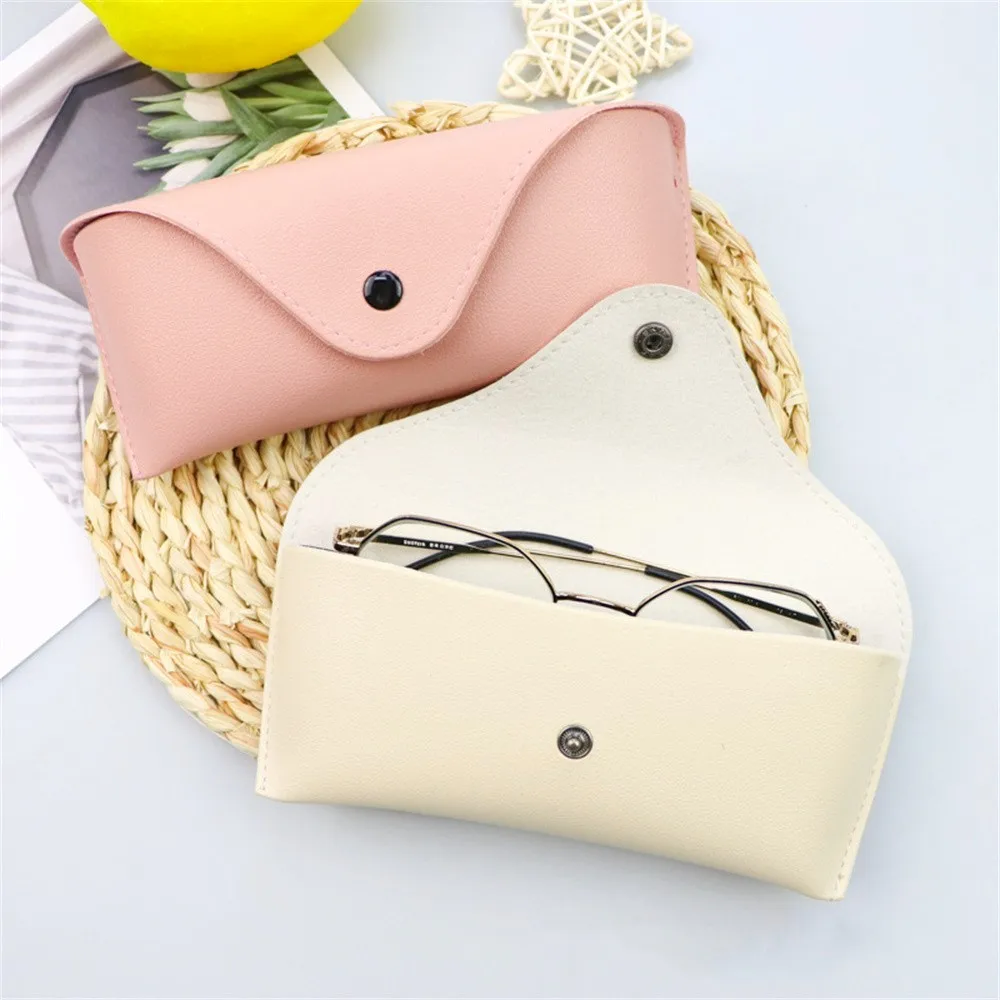 Protable Leather Glasses Case Sunglasses Solid Color Pouch Bag Eyewear Box Lightweight Convenient Reading mirror storage box