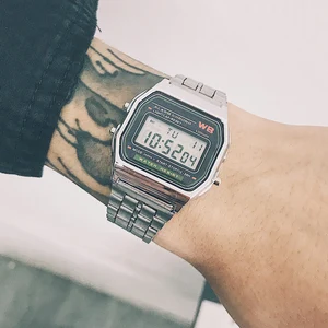 ساعة LED رقمية متعددة الوظائف للرجال والنساء إنذار ساعة إلكترونية مقاومة للماء ساعة توقيت بسيطة ساعات LED ساعات جديدة أعلى 8 مبيعات ووتش طبق الأصل تيسو - No1