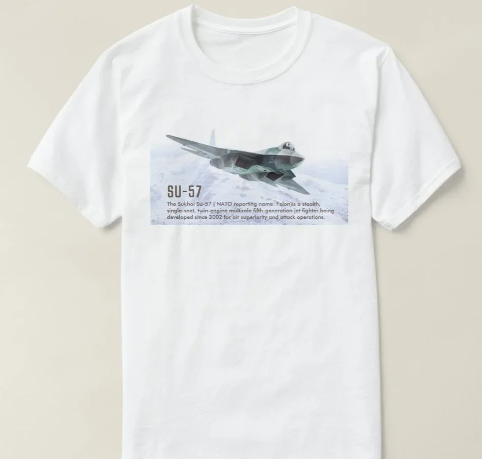 Sukhoi Su-57 Felon Stealth Jet Fighter T-Shirt. Summer Cotton Short Sleeve O-Neck Mens T Shirt New S-3XL