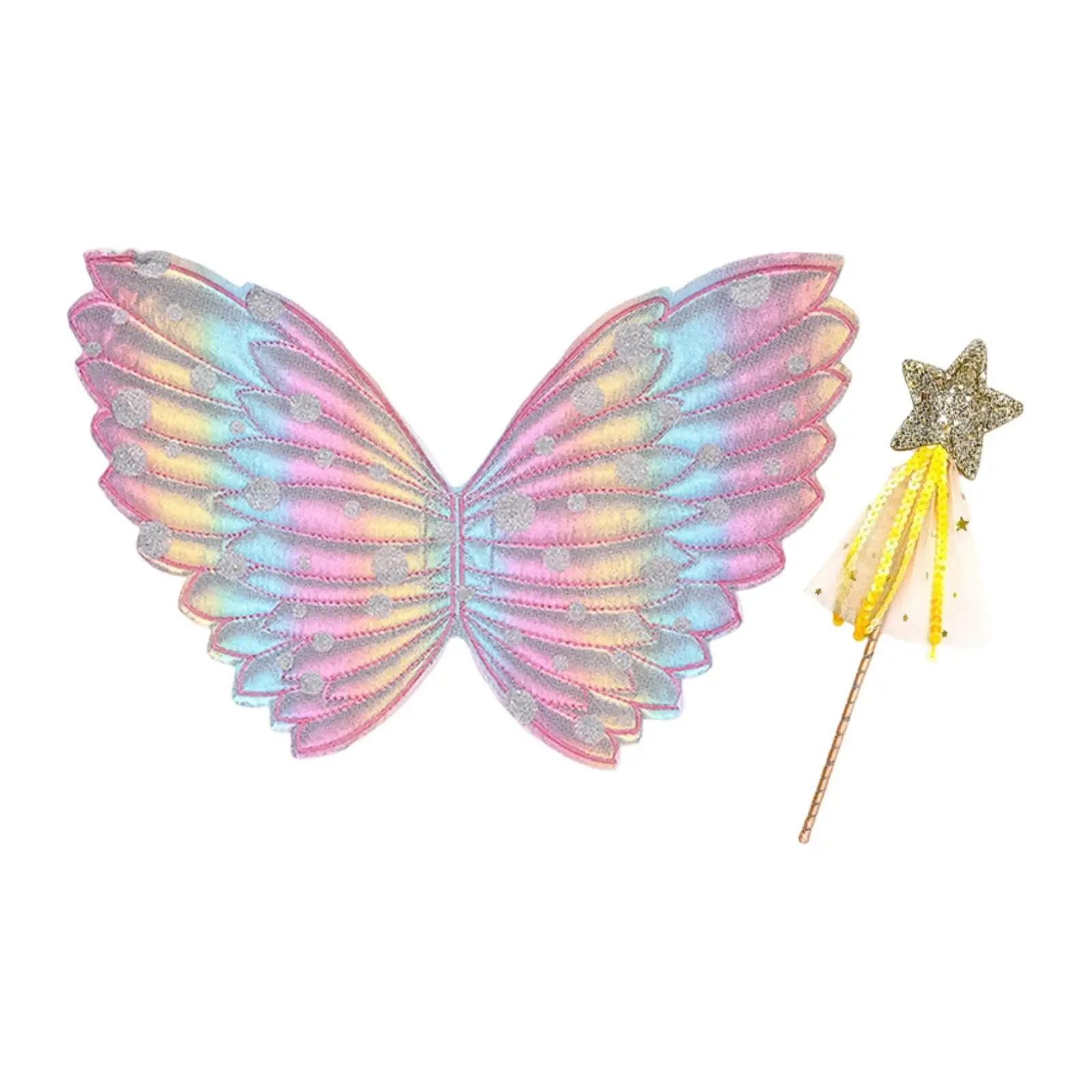 

Butterfly Wing for Girls Creative Princess Cute Decoration Fairy Costume Angel Wing with Fairy Rod for Stage, Dance, Party