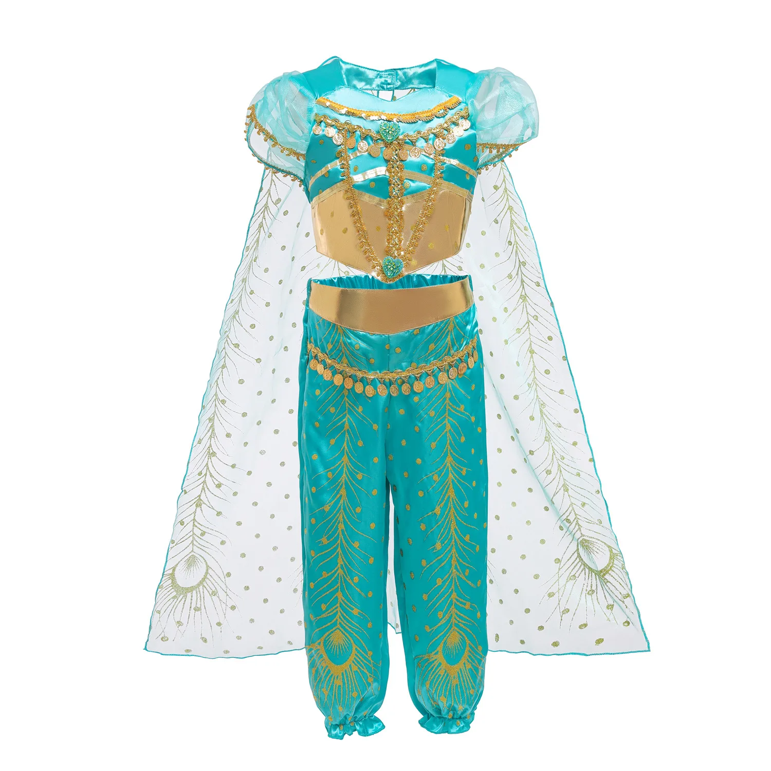 Baby Jasmine Dress Girls Arabian Princess Costume Kids Aladdin Lamp Party Outfits Carnival Shoulderless Clothes 2-10 Years