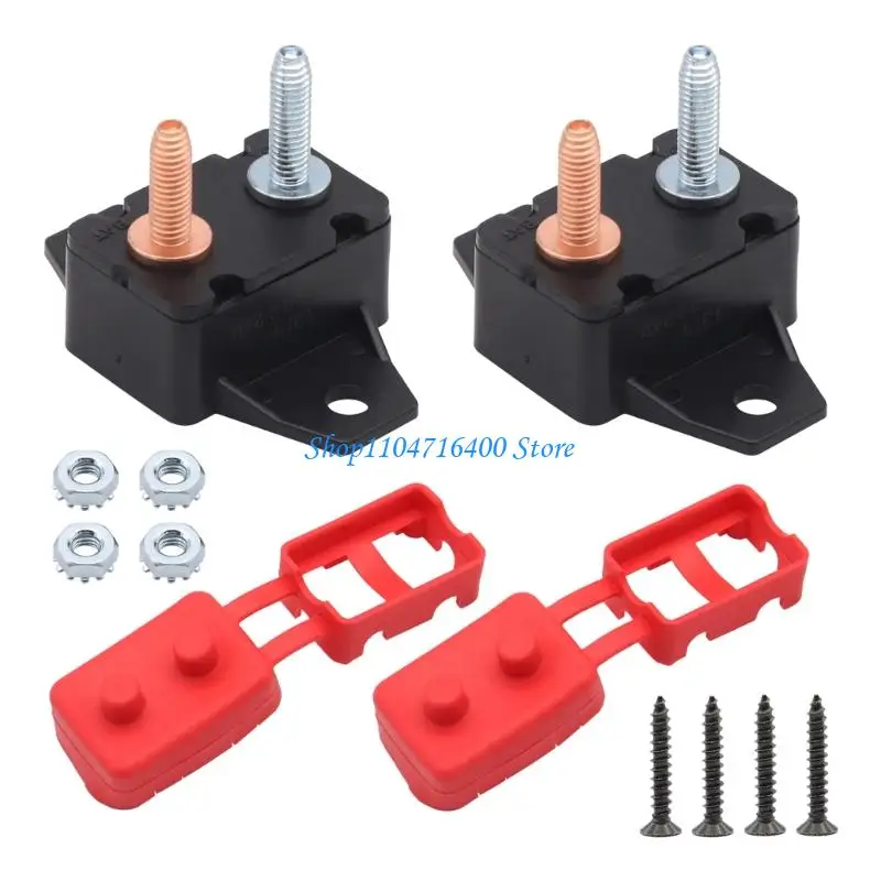 

y1gd 2pcs 50A Resetable Plastic Housing 6-28V Application Wing Mount