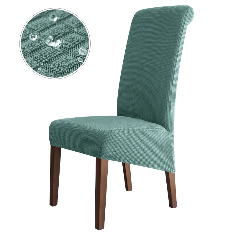 Wasserabweisender Stuhlbezug mit hoher Rückenlehne, Jacquard-Stretch, Stuhlhussen in XL-Größe für Esszimmer, schmutzabweisend, pflegeleicht, Sitzschutz