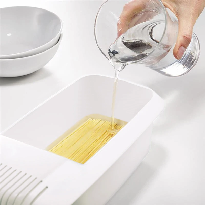 Microwave Noodles Pasta Cooker With Strainer Eco-Friendly Plastic Spaghetti Vegetable Steamer Dishwasher Kitchen Accessories New