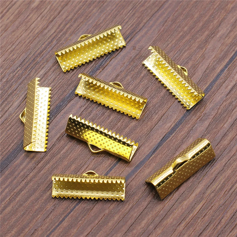 50pcs Cordon Fin de Sertissage Perles Boucle Conseils Fermoir Cordon Couvercle Plat Fermoirs Pour Constatations De Fabrication De Bijoux Bracelet À BRICOLER SOI-MÊME Connecteurs