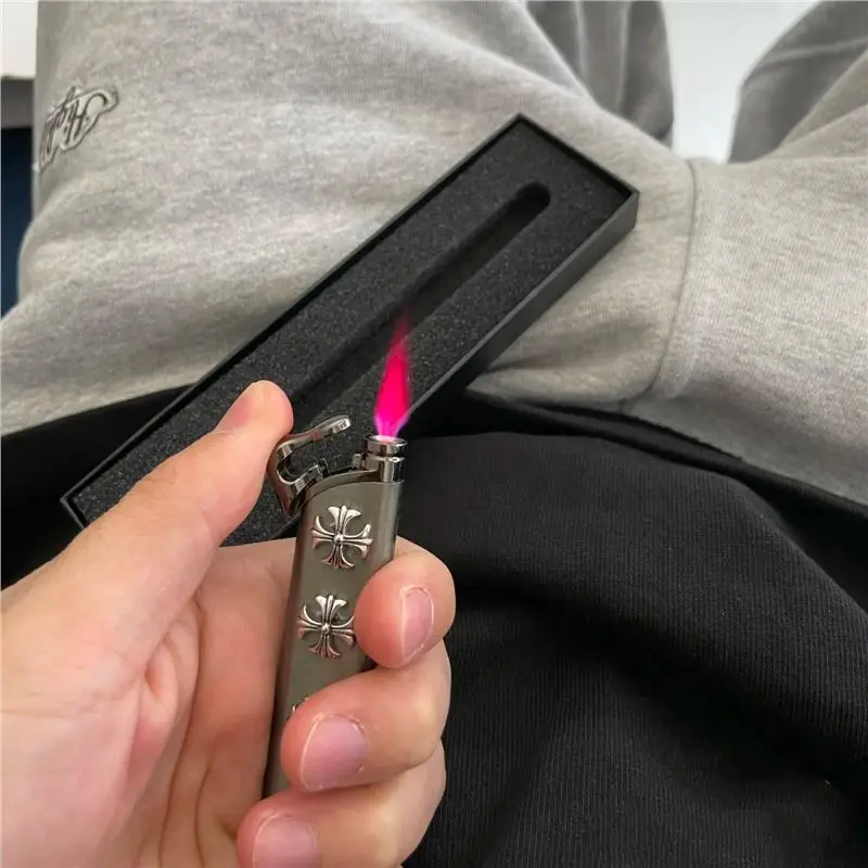 

Metal Grinding Wheel Inflatable Lighter Retro Handmade Portable Lighter Light Luxury Fashion Exquisite Gift For Men And Women