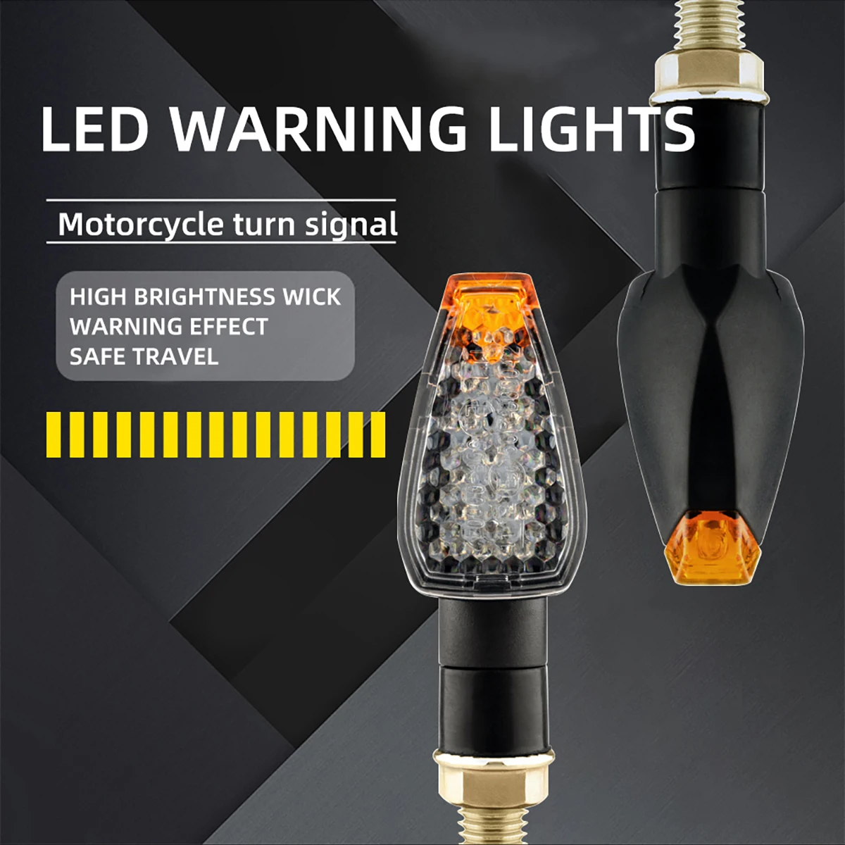 Universal LED Motorcycle Turn Signal Light 12v Waterproof Amber Flasher Indicator Rear Tail Lamp For Motorbike Blinker Accessori image 3