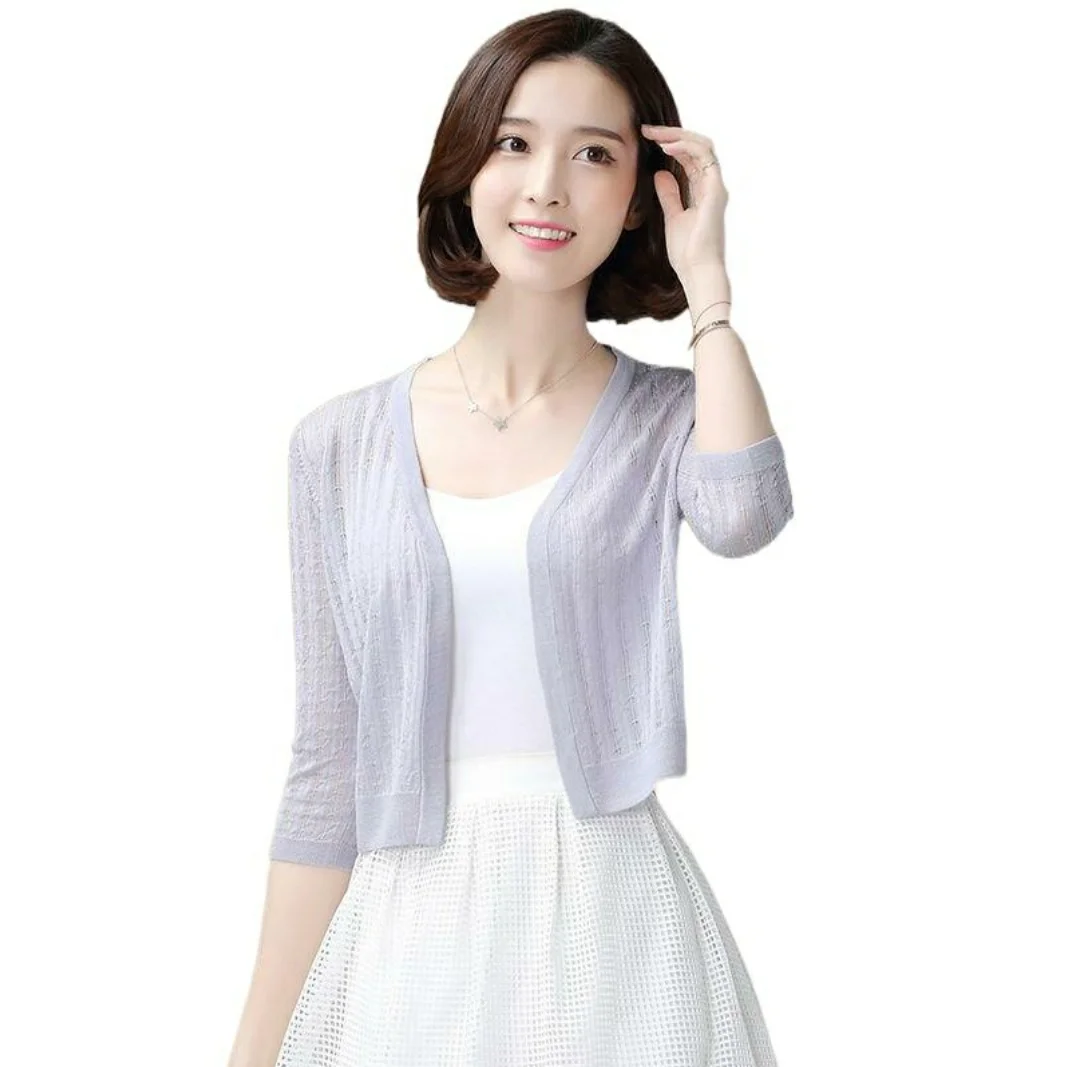 ort Sve 薄手カーディガン レディース 夏 多用途 肩パッド付きジャケットコート スリングスカート付き 韓国風 Vネック オープンC...