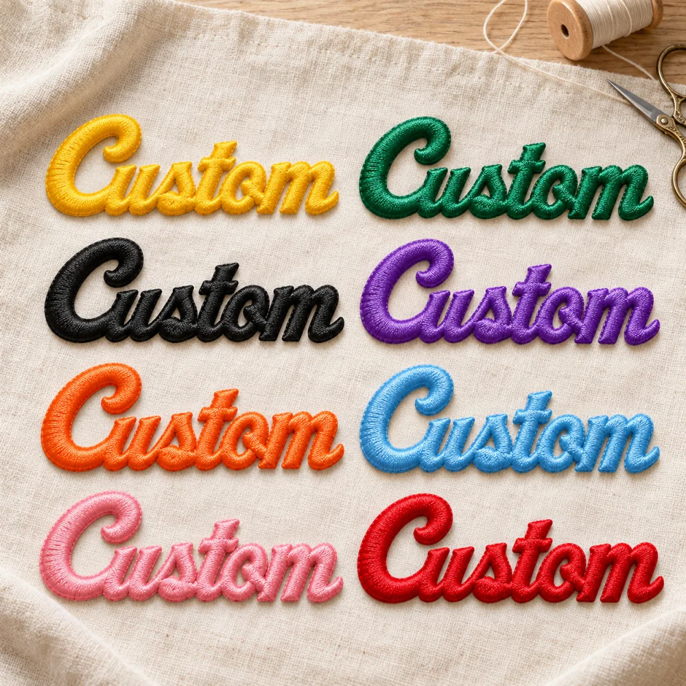 Multiple Colors Custom Name/Text Foam Script Letter Embroidery Patch, Ideal for Clothing Backpacks Bags and DIY Craft Decor