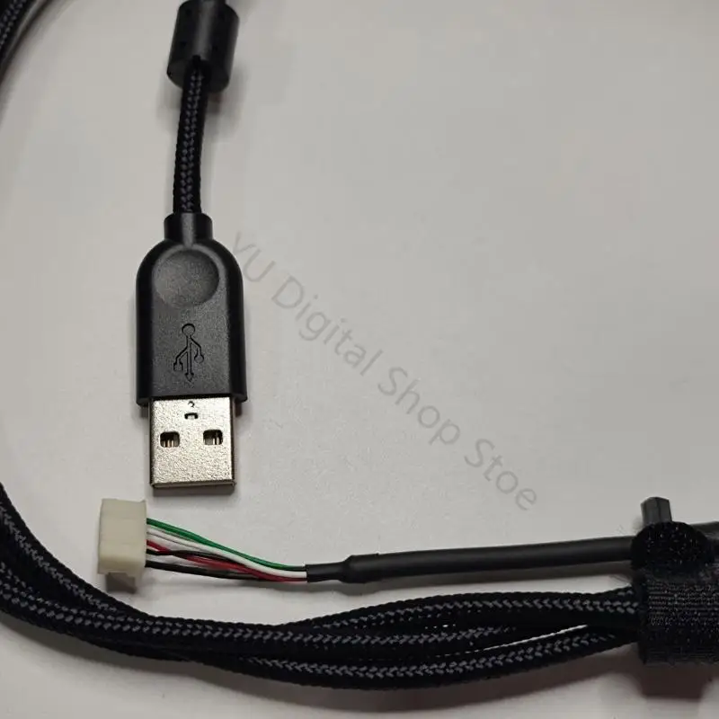 96BA USB-Maus-Reparaturkabel, 2 m langes schwarzes Ersatzkabel für den Einsatz Bürotisch, Gaming-Schreibtisch und als – Detail 3