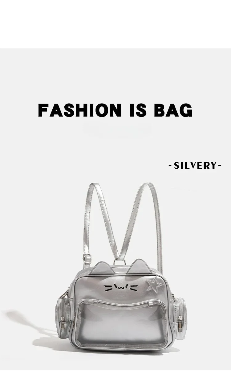 Y2K Millennium Spice Girl Großraumige Cat Pain Tasche, Fünffarbig, Vielseitig, 2026 Neu, Bar Grain, Vielseitige Einzel-Schulter-Umhängetasche – Detail 12