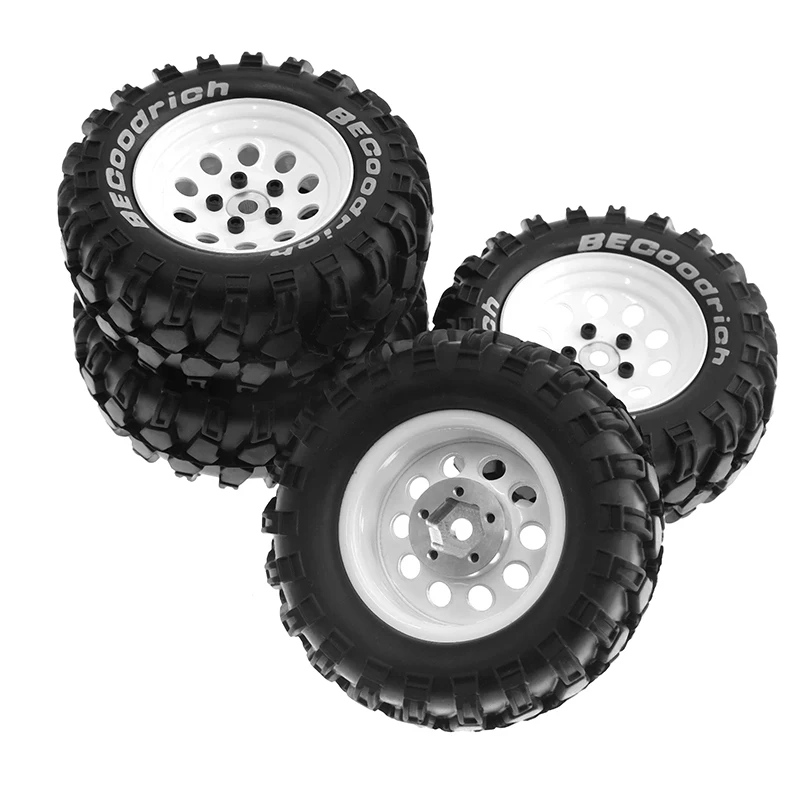 

4pcs 93mm Metal 1.9" Beadlock Wheel Rim Rubber Tire Set for 1/10 RC Crawler Car Traxxas TRX4 RC4WD D90 D110 Axial SCX10 MST