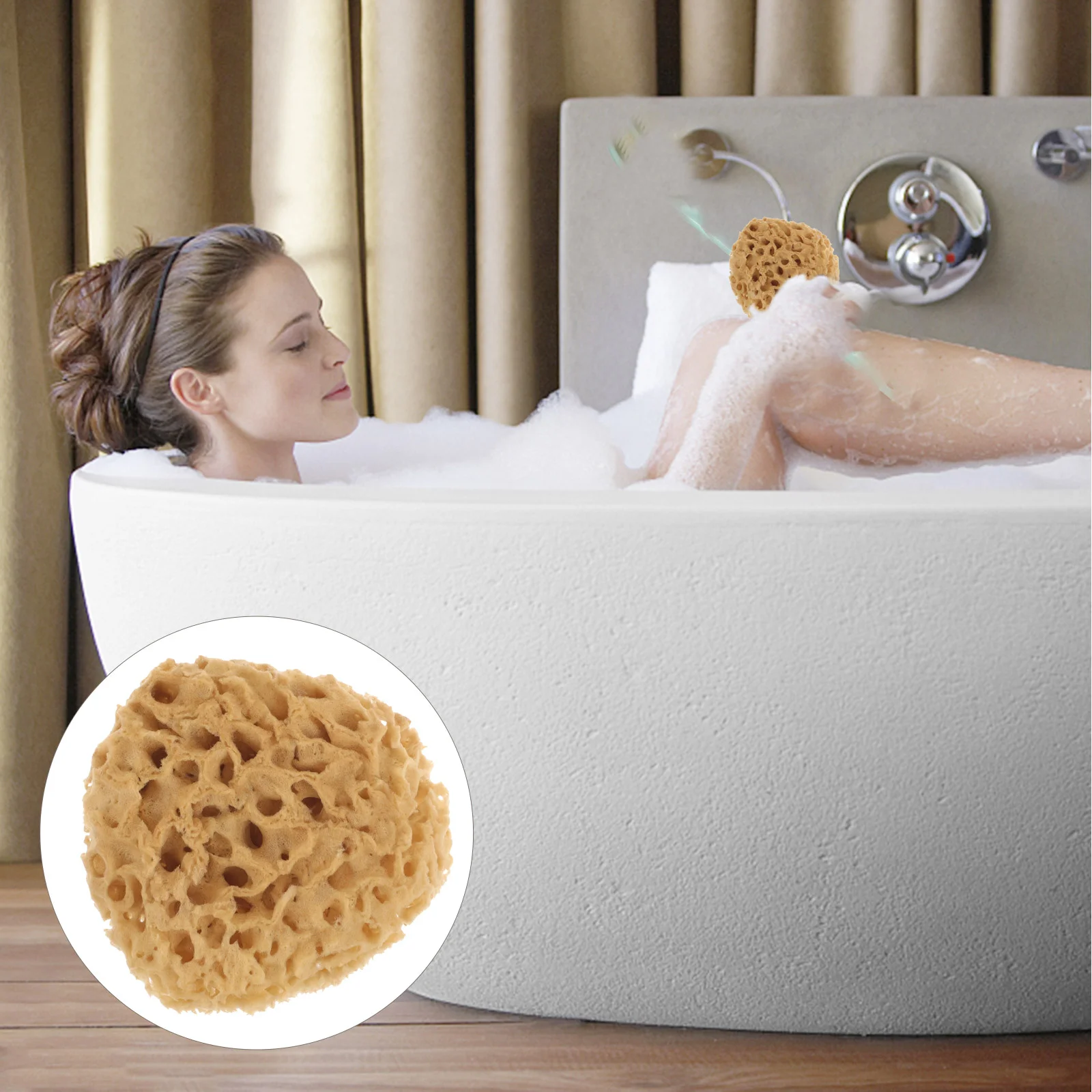 

Seaweed Sponge Body Wash Shower Household Bath Ball Bathroom Honeycomb Bathing Skin Scrubber