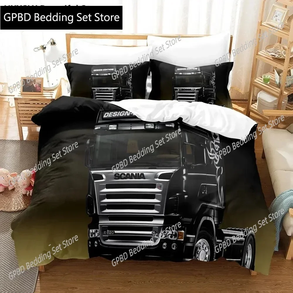 3D Truck Bedding Set Queen Comfortable Duvet Quilt Cover Pillowcase Bedding Set Children Bedroom Decoration Home Textile