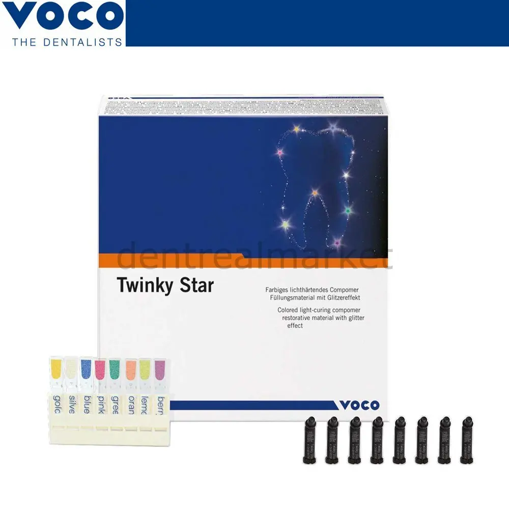 Voco - Twinky Star - Coloured light-curing compomer restorative material with glitter effect. - Coloured Compomer