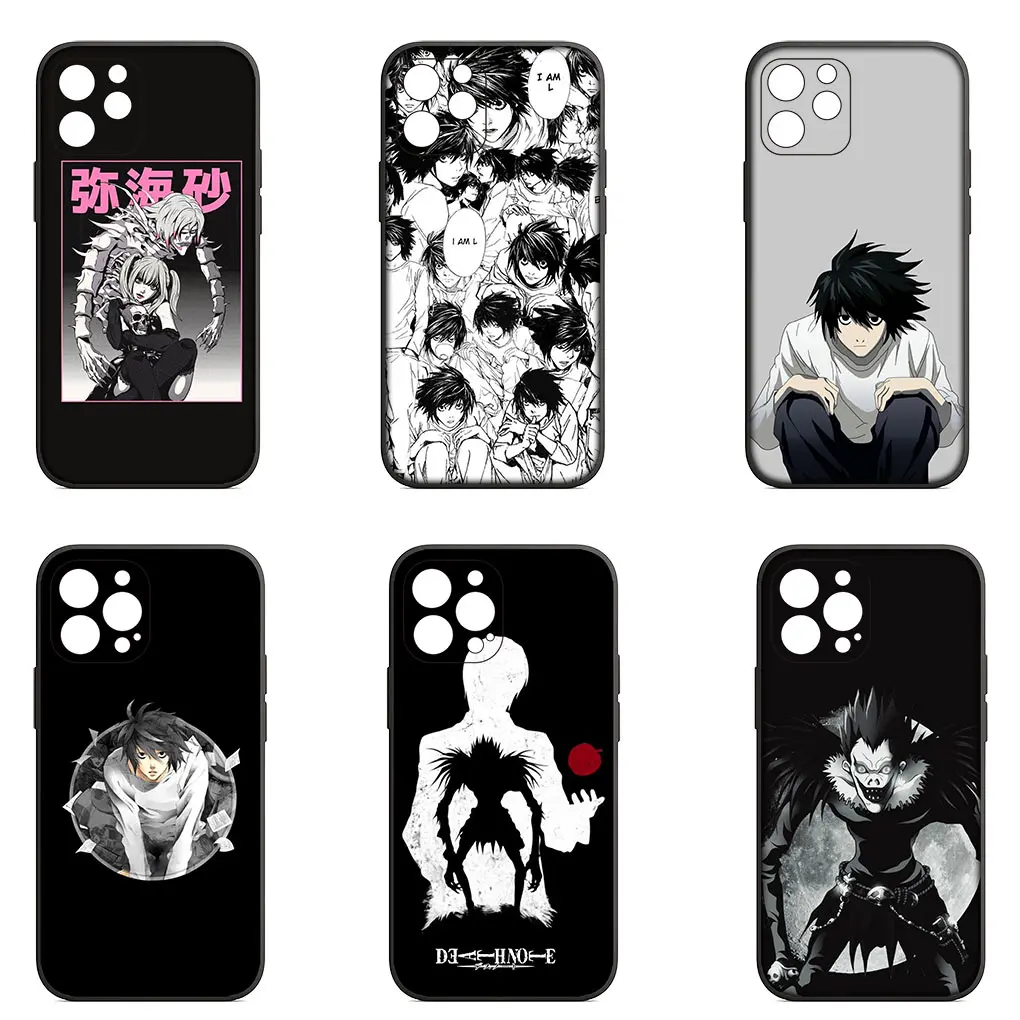 Rem Misa Deaths Note L Ryuk kira Cover Phone Case for Apple iPhone 15 14 Plus 13 12 Mini Pro Max XR + 13Pro 14+ 15+ Funda Casing