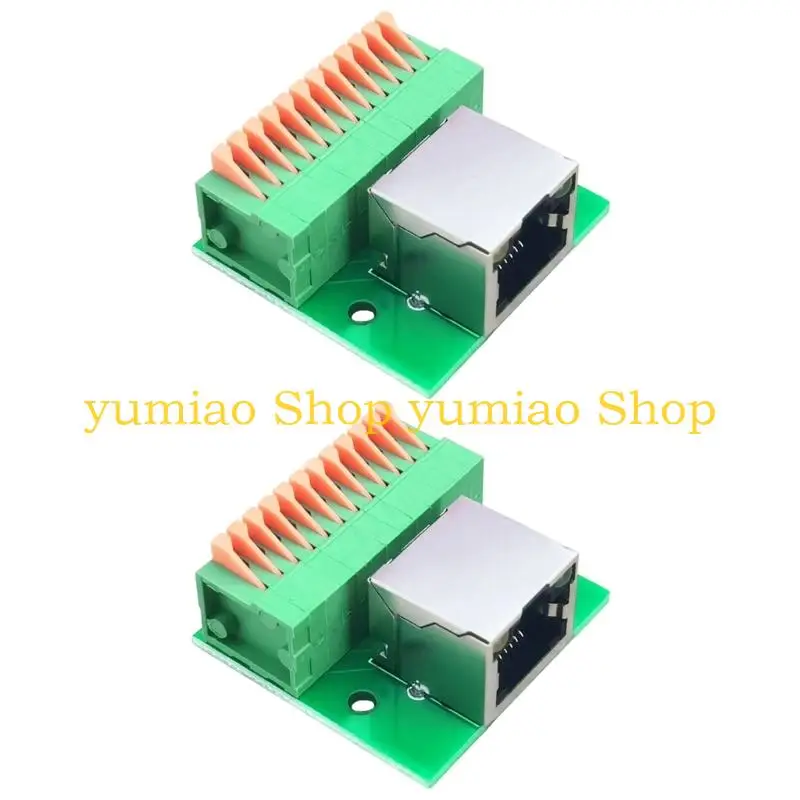 587B Industrial RJ45 Networkings Connectors Toolless Terminals Block DIN Mount LED Light