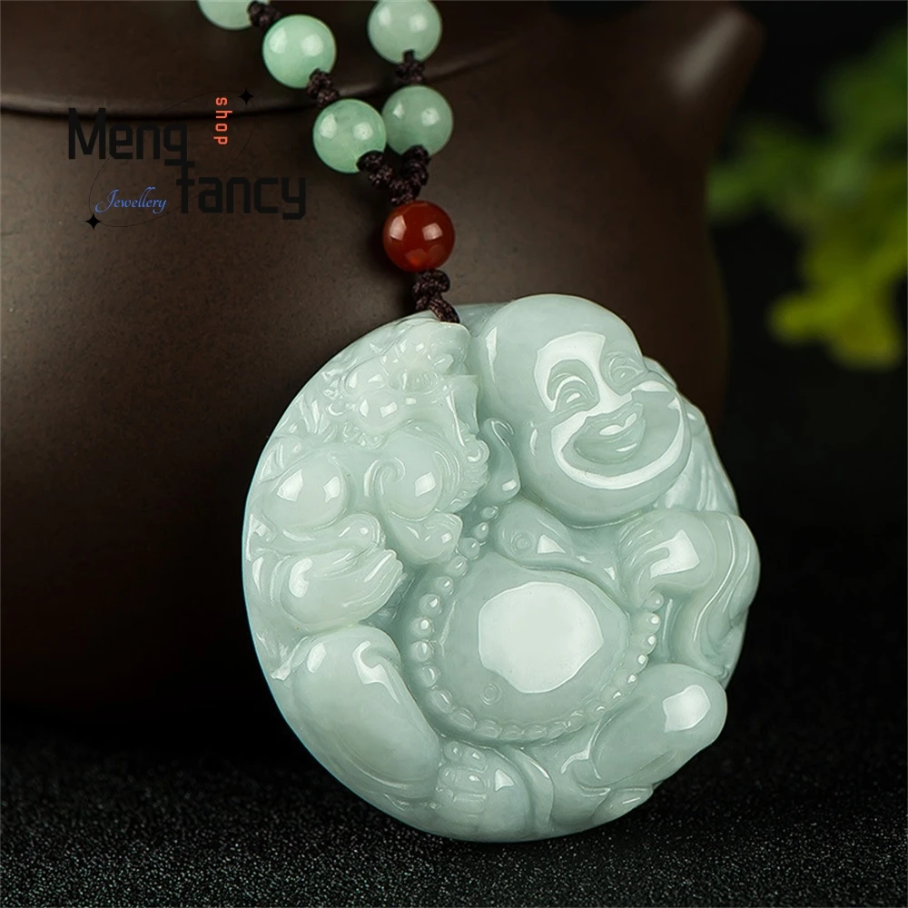 

Jade Buddha Pendant, Natural Smiling Buddha Jade Pendant, Maitreya Thickened Male And Female Guanyin Necklace Jade Pendant