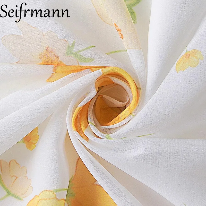 Seifrmann-vestido largo informal francés para vacaciones, estampado Floral, cuello en V, manga larga, elegante, de diseñador, vestidos grandes con vuelo