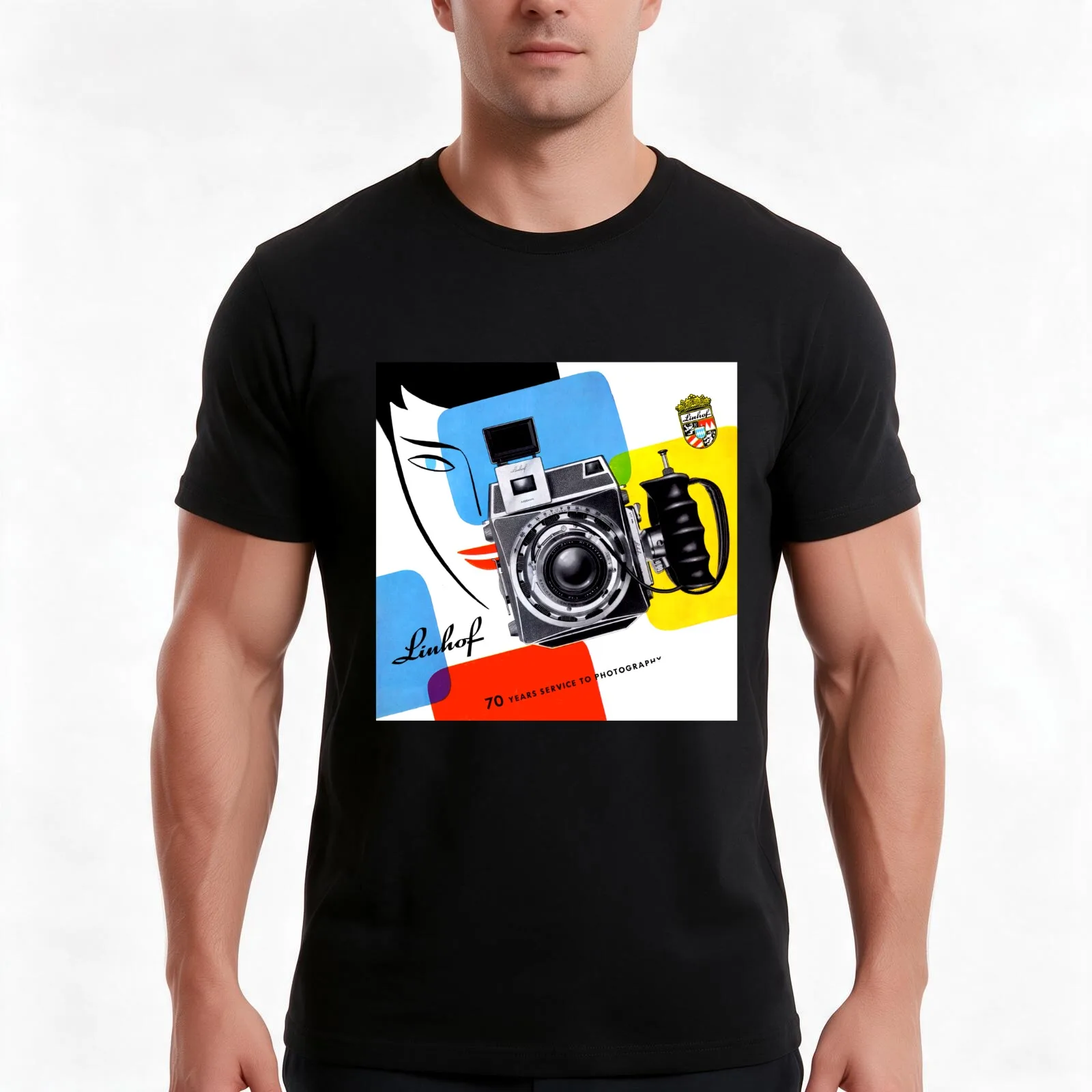 Linhof camera vintage advert T-Shirt Summer Casual Cotton Tee Oversized Streetwear Tops Vintage Graphic Print 100% Cotton
