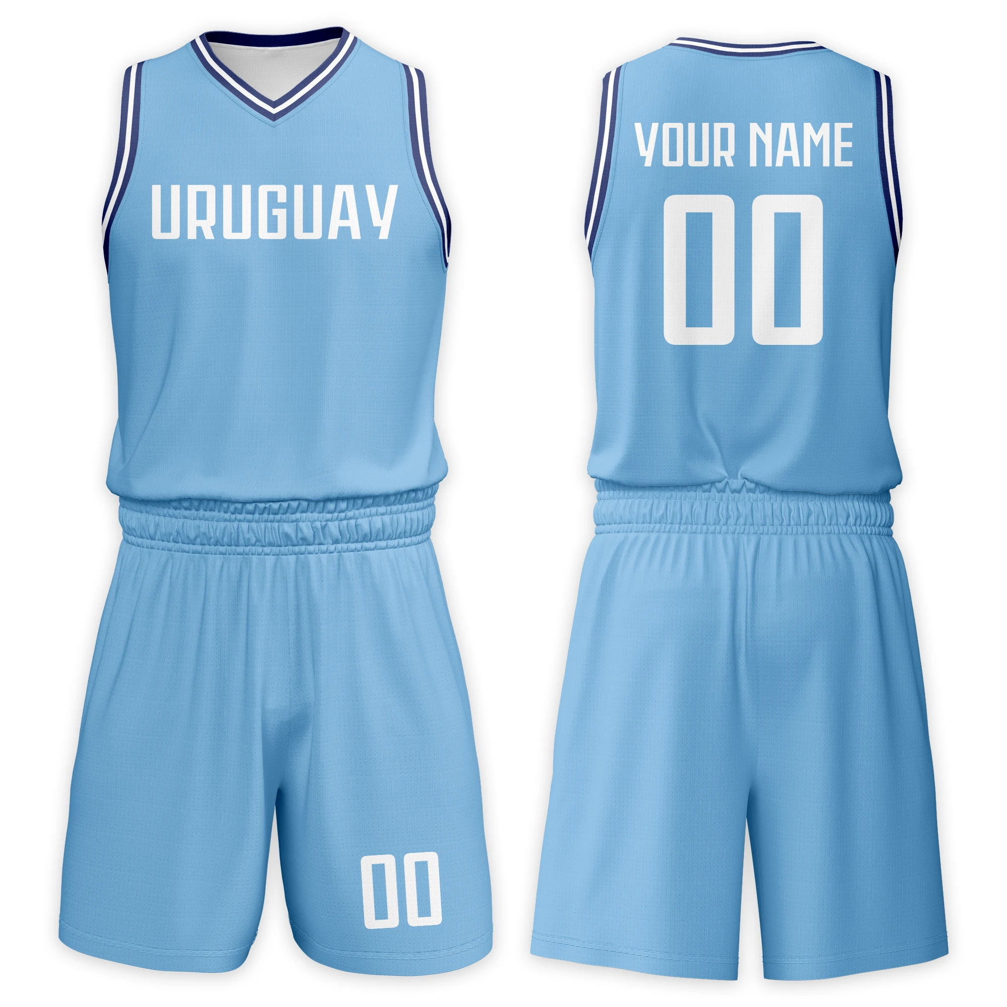 

Изготовленный на заказ комплект баскетбольного трикотажа Уругвай для детей, баскетбольная форма, индивидуальное имя, номер, молодежный тренировочный спортивный костюм, подарок для фанатов