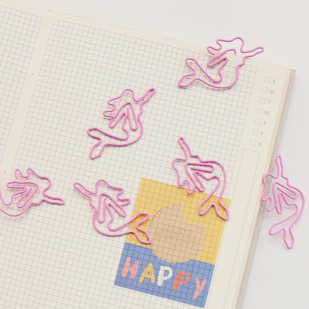 TUTU 20pcs pink Mermaid Shaped paper cilp Butler in the Home Paper Clips Great For Paper Clip Collector Office Gift