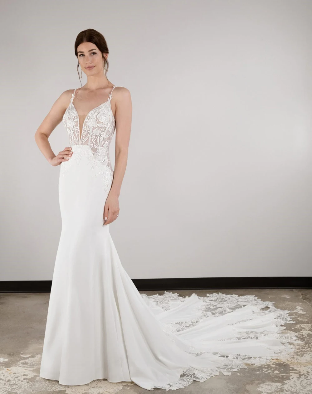 

Shiny Sequin Satin Lace Wedding Dress Applique Backless Mermaid Spaghetti Straps Bridal Gown Elegant Vestido De Novia Customized