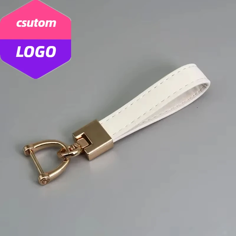 

Laser Engrave Vintage Cowhide Leather Metal Keyring Customized Retro Keychain for Men and Women Personalize Car Logo Key Chain