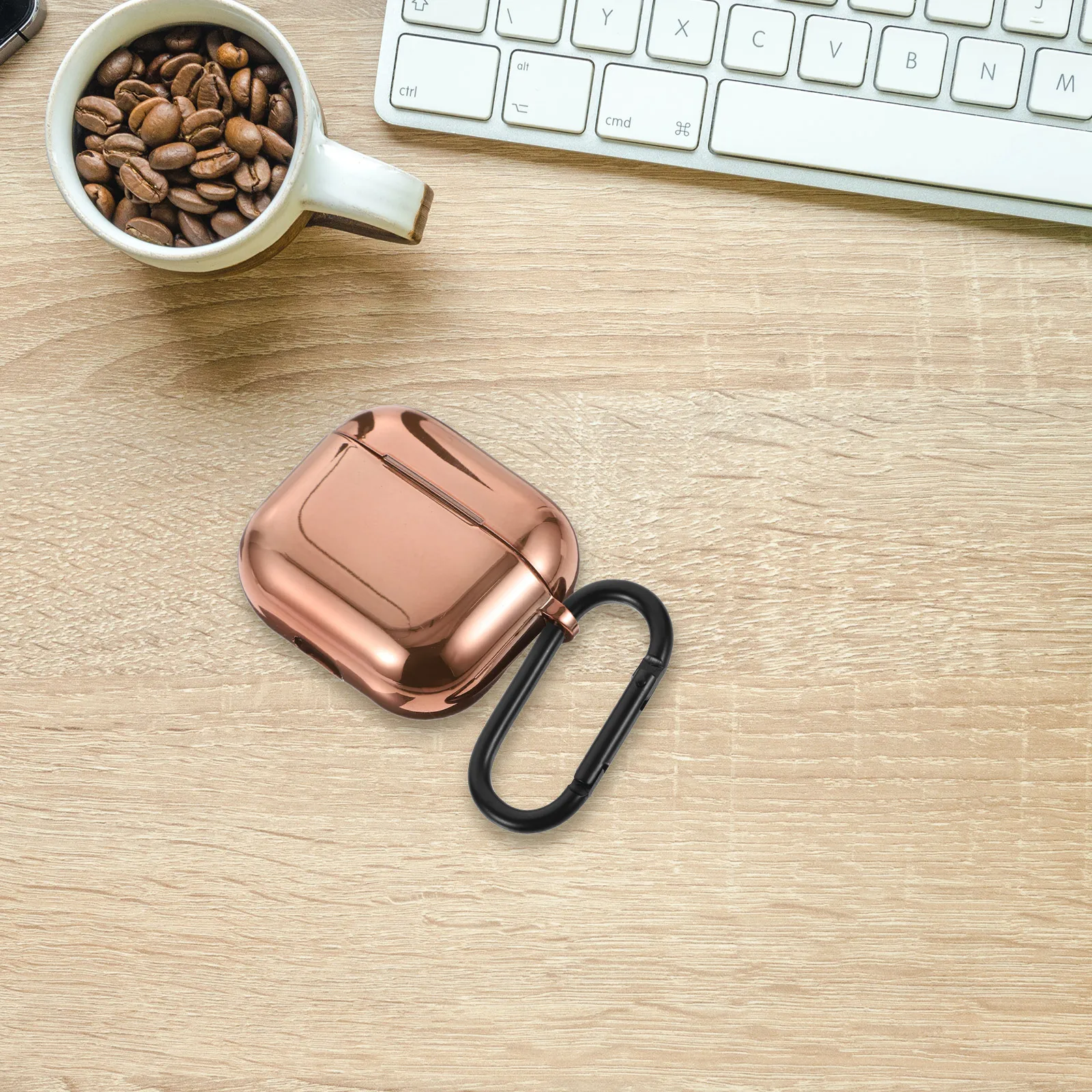 

1Pcs Earphone Protective Case Rose Gold Small Size Portable Tpu Wireless Headphone Shell Compatible 4
