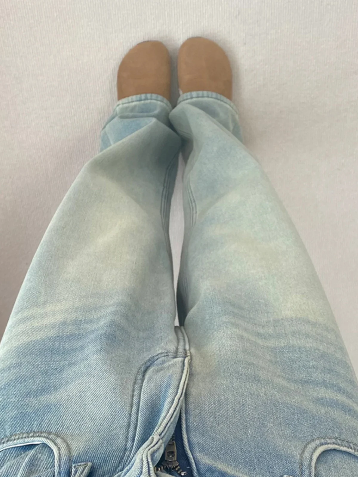 Slimming Effect Blue Fce Lined Men's Jeans Straight Leg Long Trousers Trendy Street Sle Autumn Winter Cotton Polyester B...