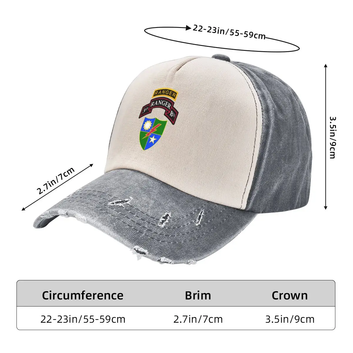 3rd Ranger Battalion cappello da Cowboy cappelli Hip Hop berretto da Baseball cappello per donna uomo