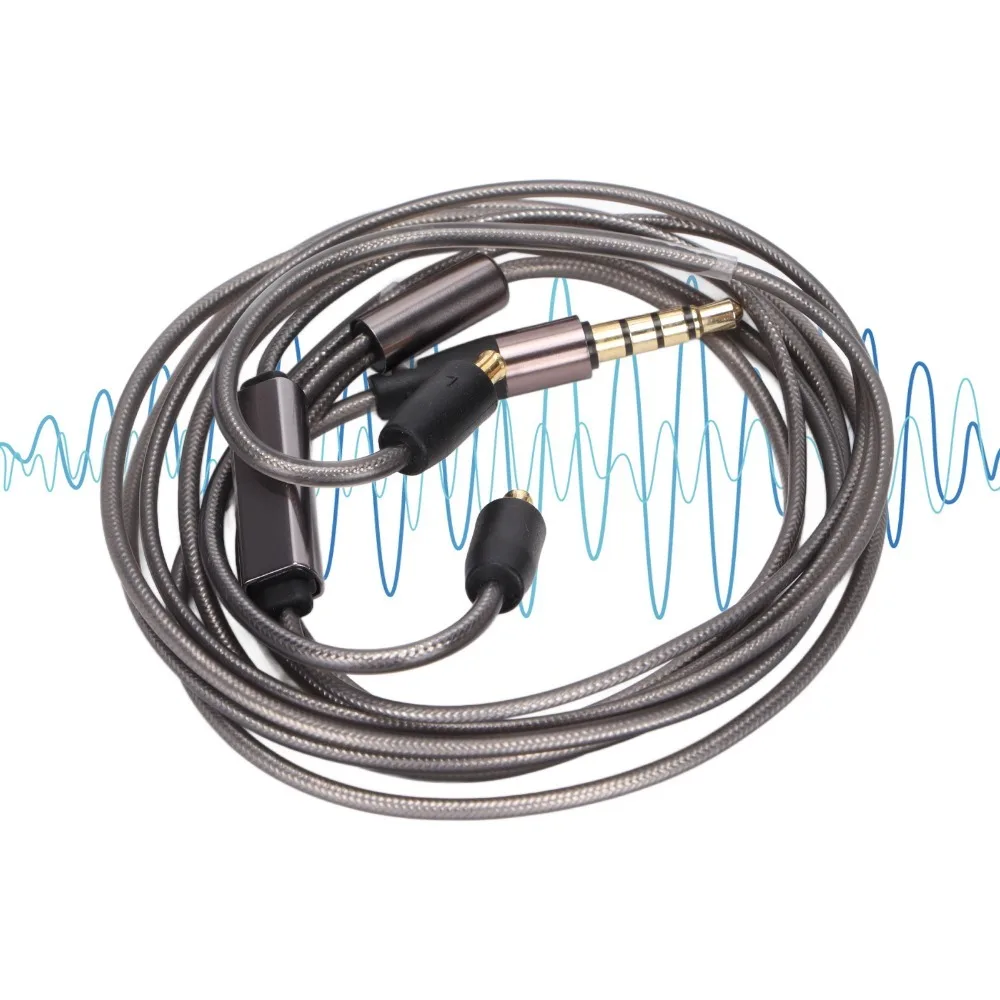 for A2DC Interface Headphone Audio Cable with Microphone Ear-hook Design Music Control Upgrade Earphone Cable for ATH CKS1100