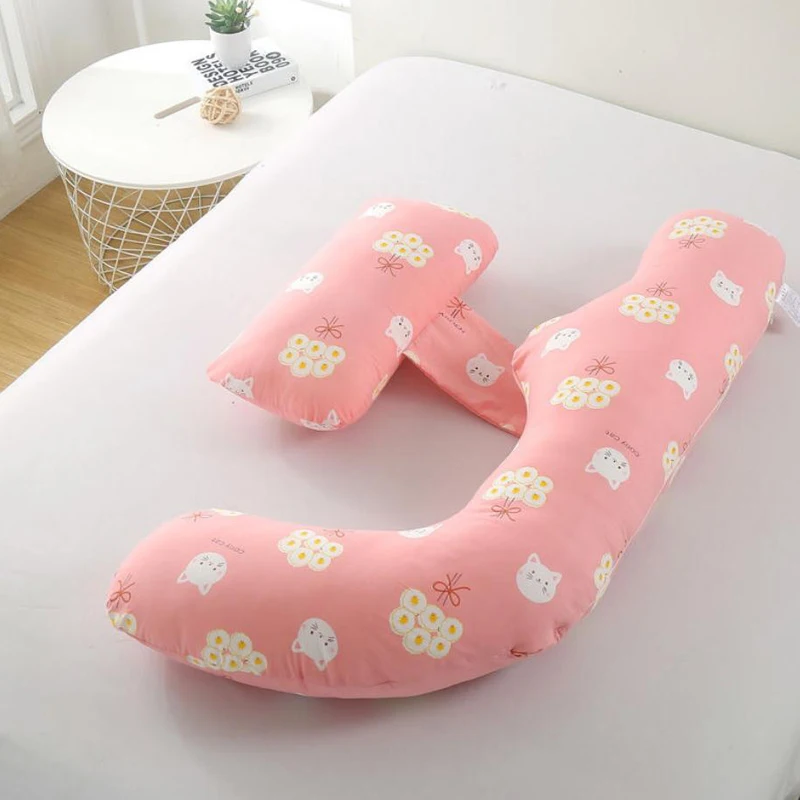 Cartoon Cotton U Shape Maternity Pillows Super Soft Pregnancy Body Relaxing Pillow Pregnant Women Side Sleeping Support Pillow