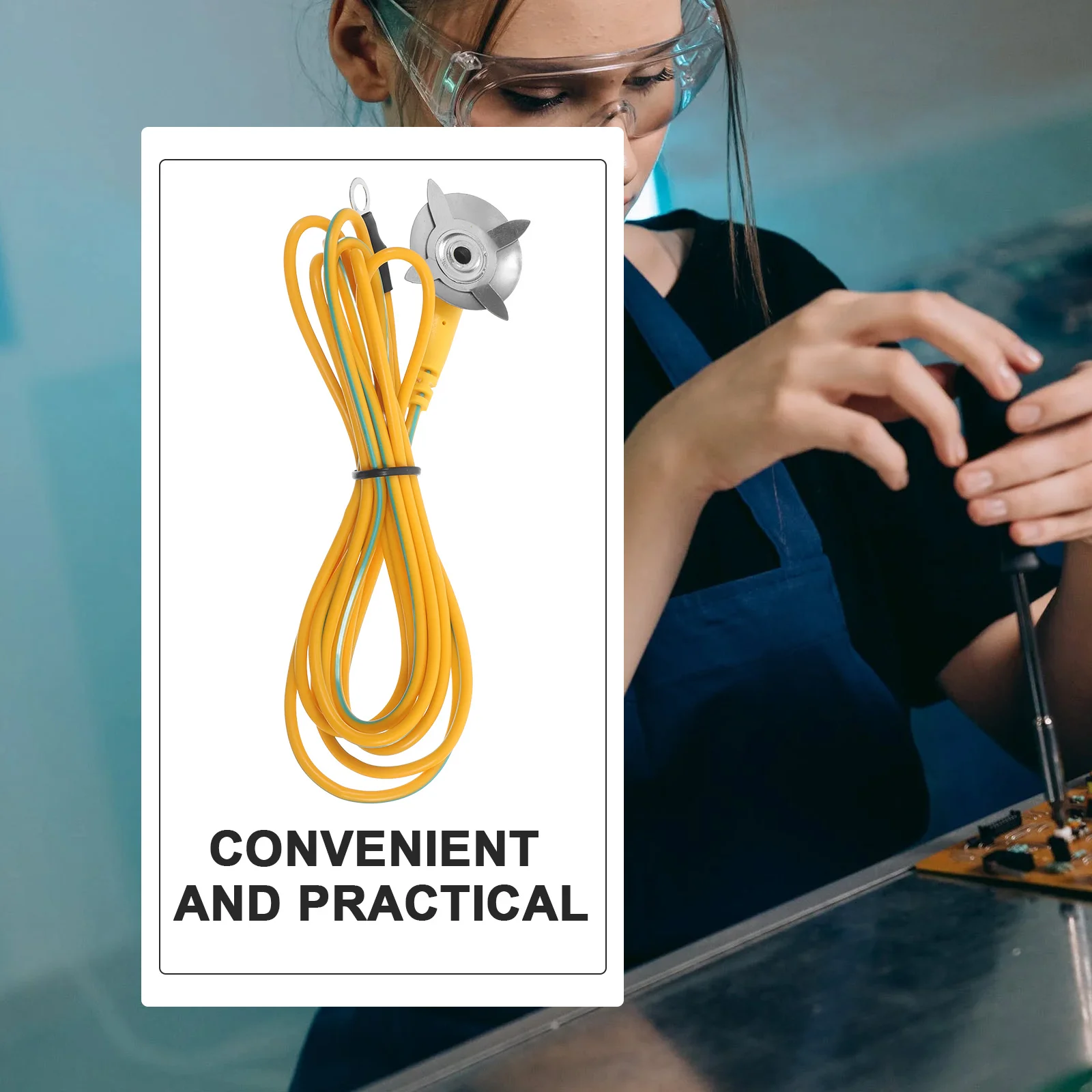 كابل تأريض مضاد للكهرباء الساكنة بطول 3 أقدام سلك أرضي بلاستيكي خفيف الوزن لمعدات الأجهزة الإلكترونية للاستخدام المنزلي سلك أرضي