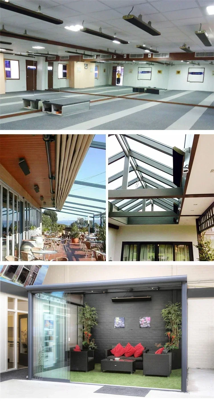 1000 واط سخان خارجي مقاوم للماء فناء السقف سخان لوحة الأشعة تحت الحمراء #6