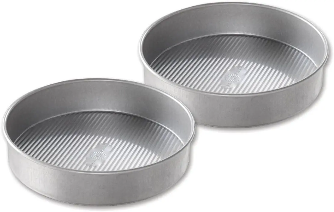 

9 Inch Round Cake Pan Set of 2, Nonstick Quick Release Coating, Made in USA from Aluminized Steel