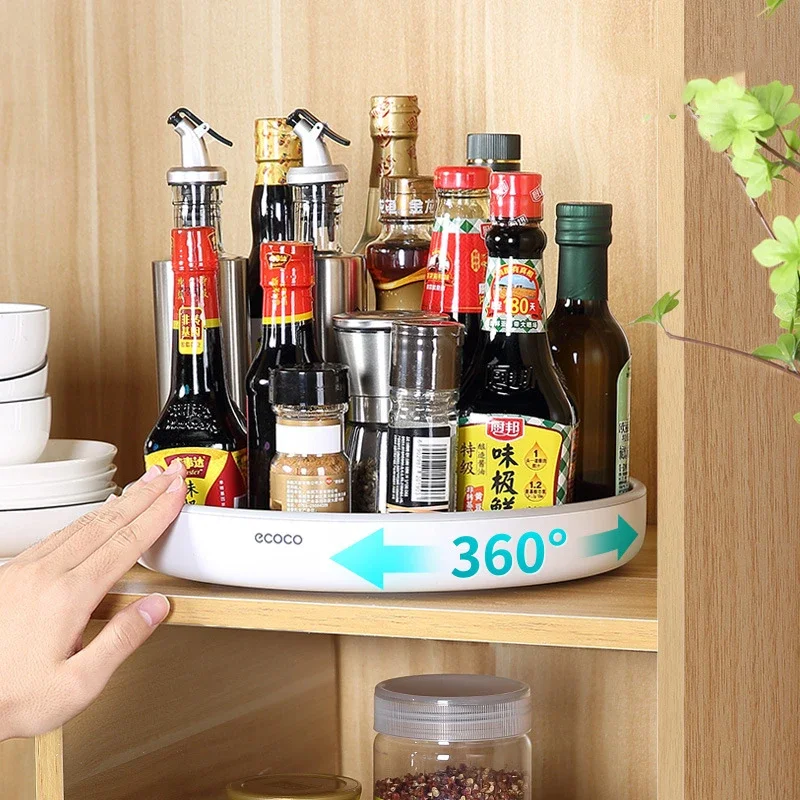 Rotating Spice Storage Rack Seasoning Organizer for Kitchen