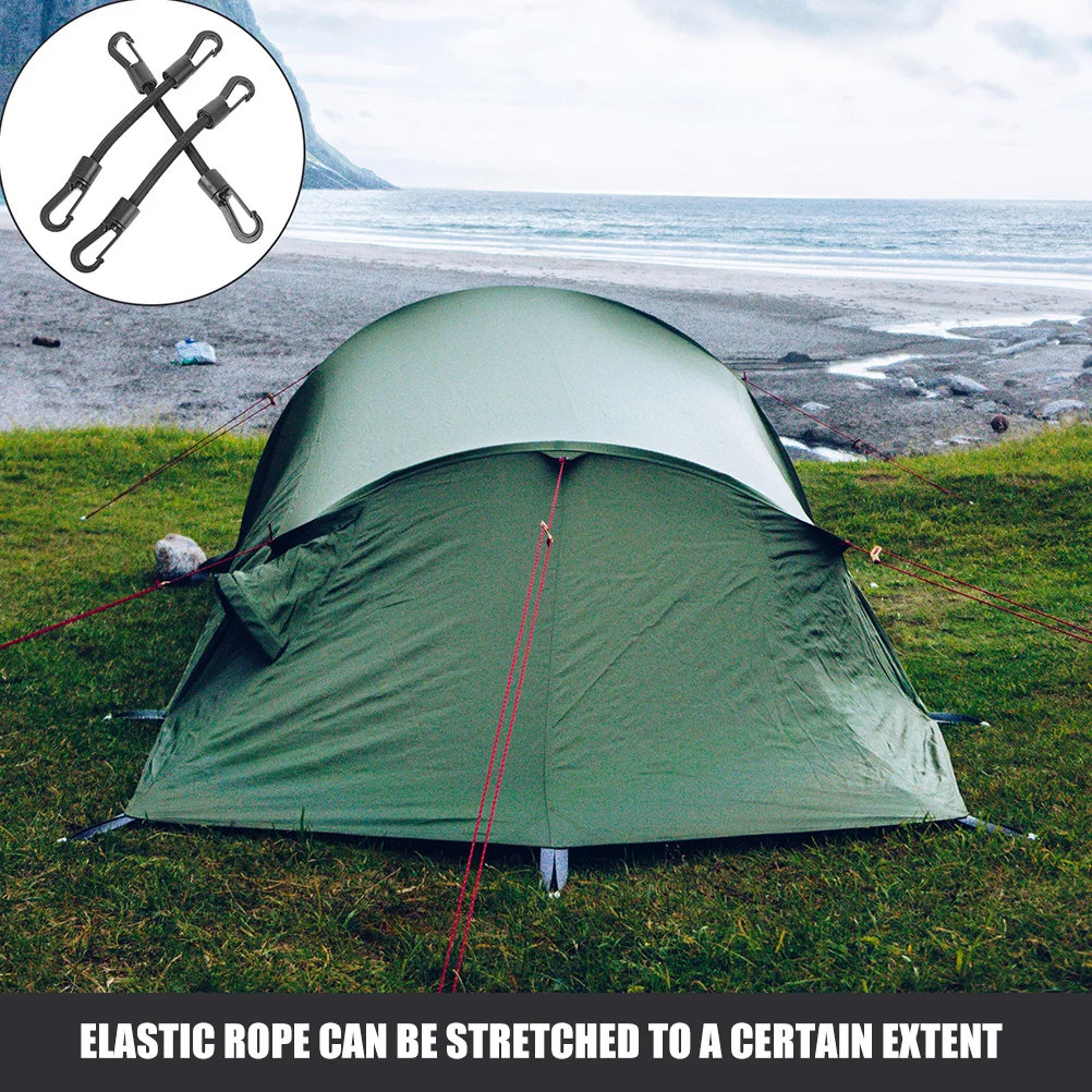 

4Pcs Multi-Use Hook Straps High Elasticity Tie Down Ropes for Camping Boating Hiking Daily Use Portable Outdoor Accessories