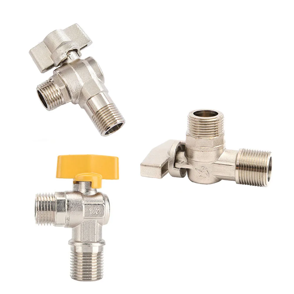 Válvula de ángulo de Gas Natural, interruptor de estufa de válvula de Gas Natural de ángulo recto giratorio a mano de latón DN15 1/2 DN20 3/4 DN15 w mango amarillo 1 Uds