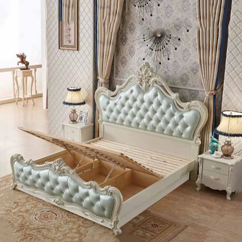 Organizer Elegant Double Bed Luxury Cushioned Headboards Japanese Storage Bed Bedroom Wooden Cama De Casal Bedroom Furniture