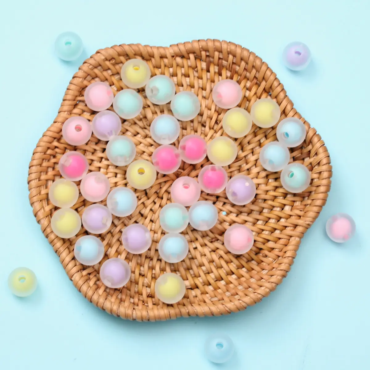 Cuentas redondas sueltas de 10mm para fabricación de pulseras y pendientes, accesorios de moda hechos a mano, con núcleo de 20 piezas, para sandwichera