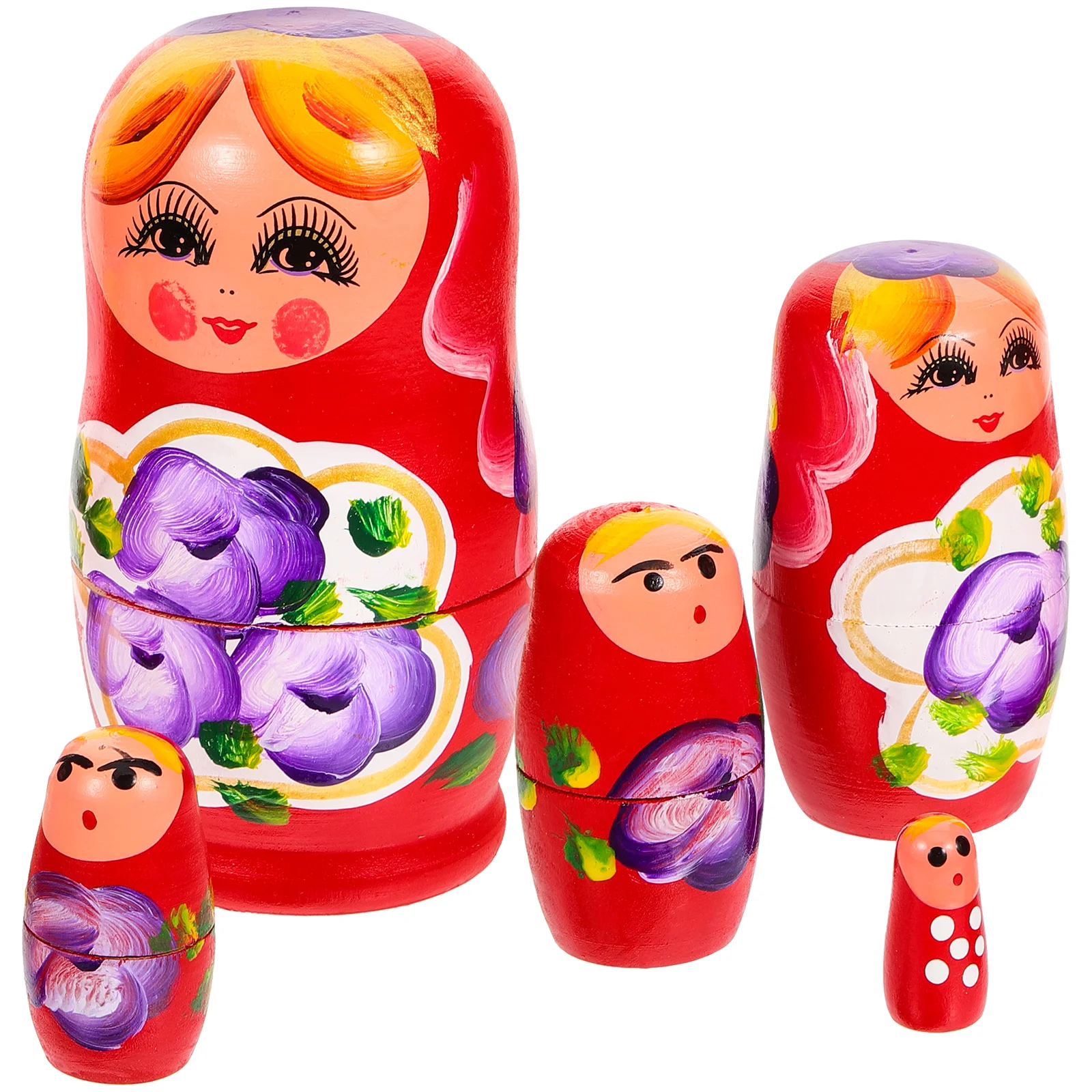 Wooden Matryoshka Home Decoration Gift Hand Painted Nesting Toy Dolls