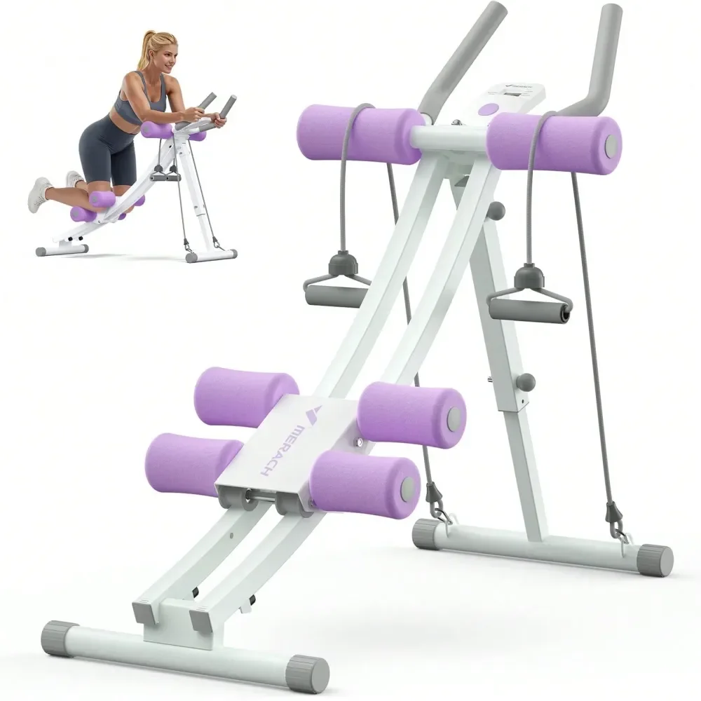 

Ab Machine, Adjustable Ab Trainer Machine, Ab Workout Equipment For Home Gym, Ergonomic Arc Track For Better Abs, Foldable Worko