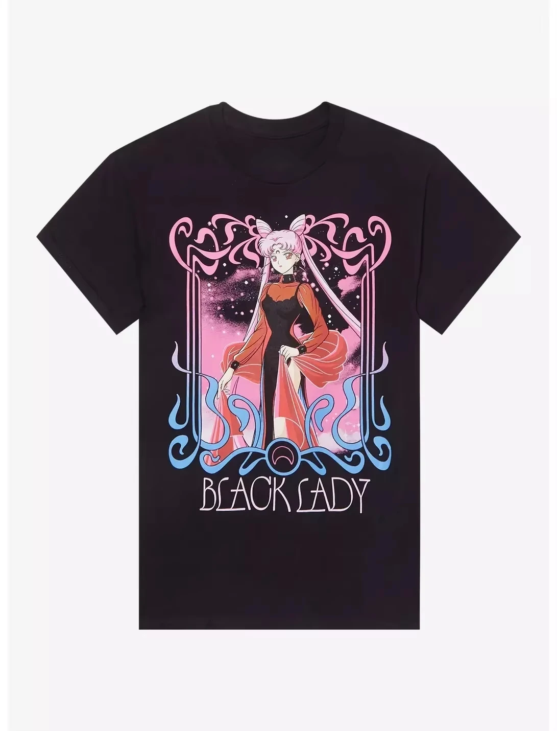 Pretty Guardian Sailor Moon Black Lady Portrait Girls T-Shirt aus reiner Baumwolle für Männer und Frauen, modisches, lässiges Y2K-Kurzarmshirt