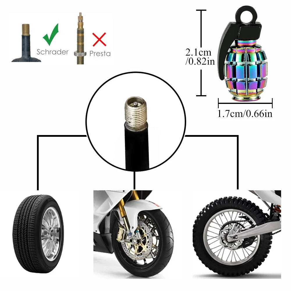 4pcs Aluminum Car Tire Valve Cap Alloy Tyre Valve Stem Cover Air Dust Cap Tire Valve Truck Bike Wheel Rim Stem Cap