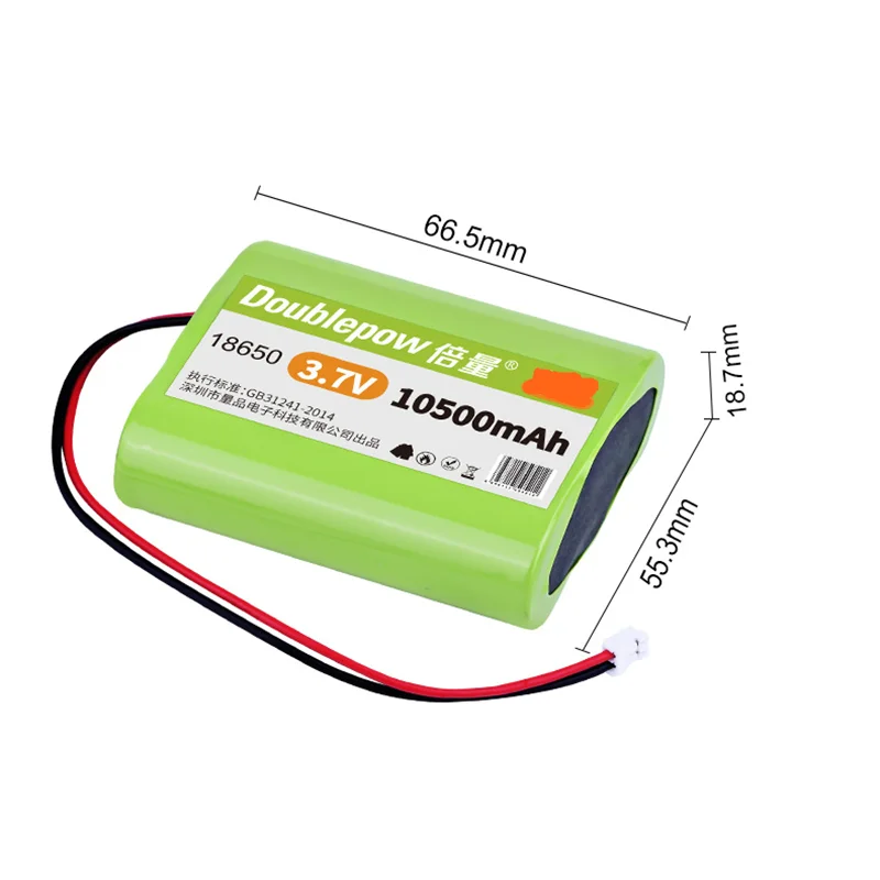 3.7 V 18650 bateria litowa 10500mAh ładowalny akumulator megafon głośnik płyta ochronna + wtyczka PH2.0